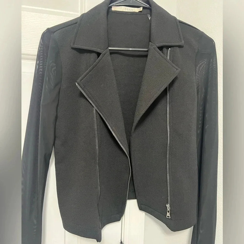 BLACK JACKET MESH SLEEVES - Picture 3 of 4